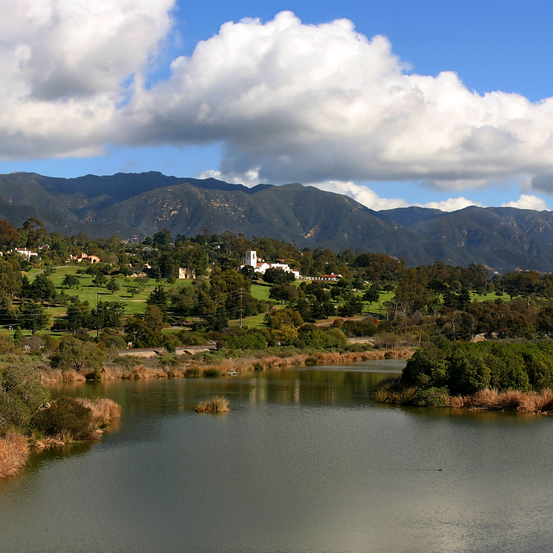 The Andree Clarke Memorial Bird Refuge viewed from Montecito