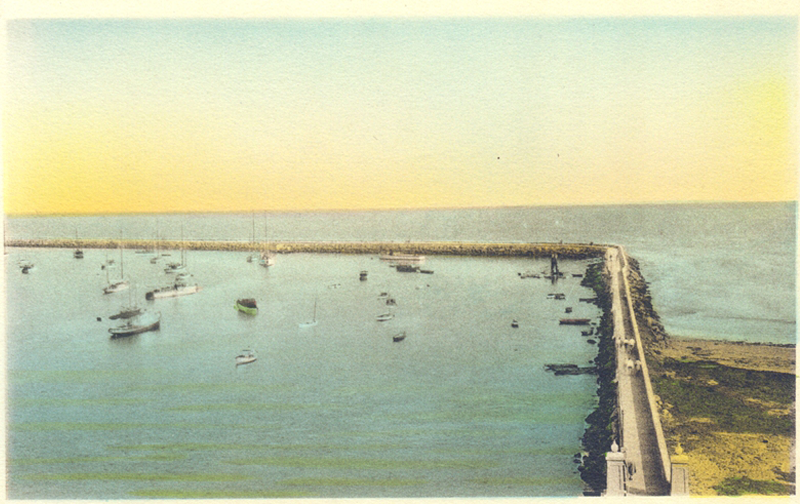 The harbor soon after the breakwater was constructed in 1927.